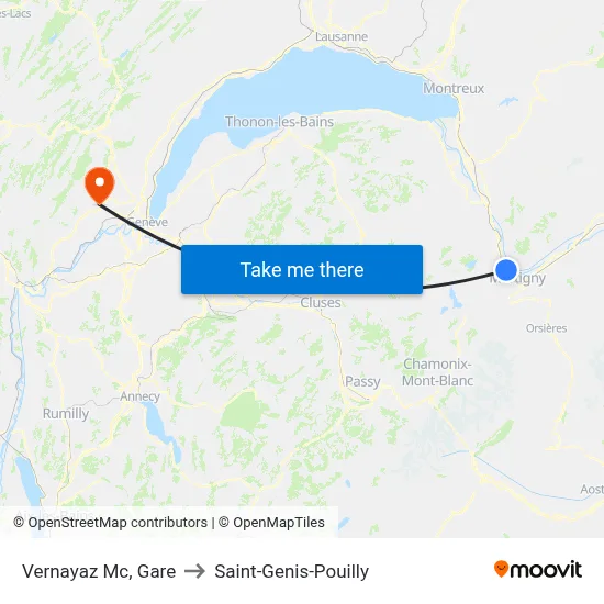 Vernayaz Mc, Gare to Saint-Genis-Pouilly map