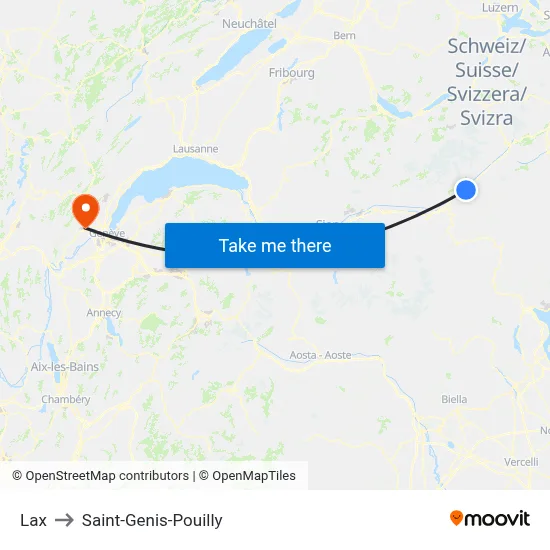 Lax to Saint-Genis-Pouilly map