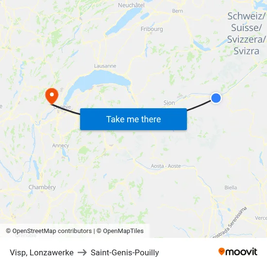 Visp, Lonzawerke to Saint-Genis-Pouilly map