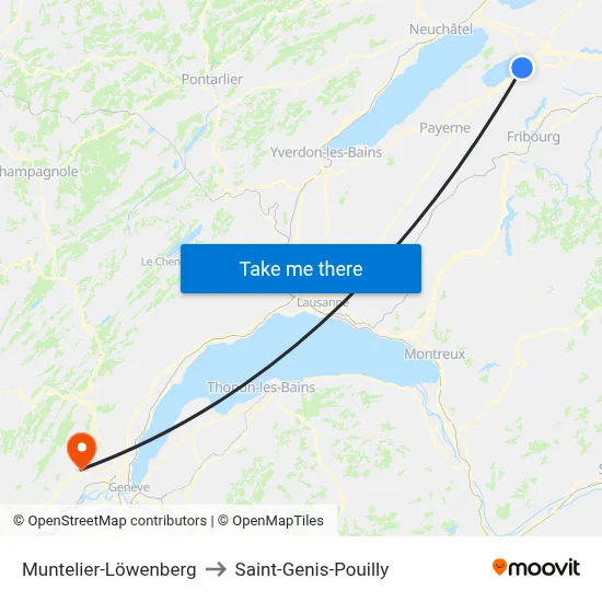 Muntelier-Löwenberg to Saint-Genis-Pouilly map