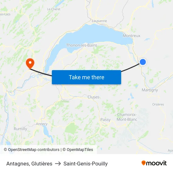 Antagnes, Glutières to Saint-Genis-Pouilly map
