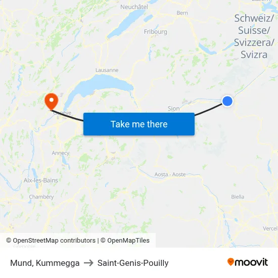 Mund, Kummegga to Saint-Genis-Pouilly map