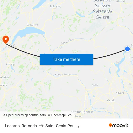 Locarno, Rotonda to Saint-Genis-Pouilly map