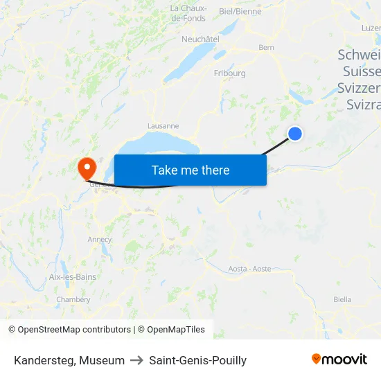 Kandersteg, Museum to Saint-Genis-Pouilly map