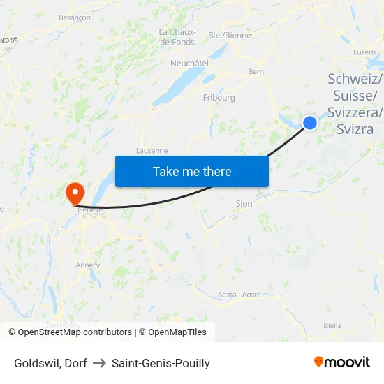 Goldswil, Dorf to Saint-Genis-Pouilly map
