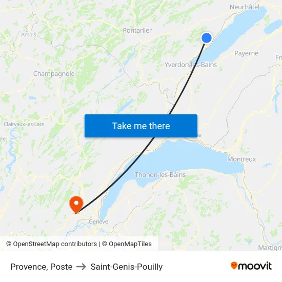 Provence, Poste to Saint-Genis-Pouilly map