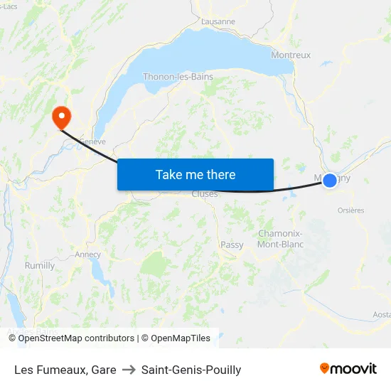 Les Fumeaux, Gare to Saint-Genis-Pouilly map