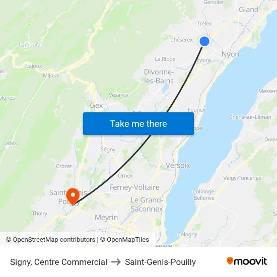 Signy, Centre Commercial to Saint-Genis-Pouilly map