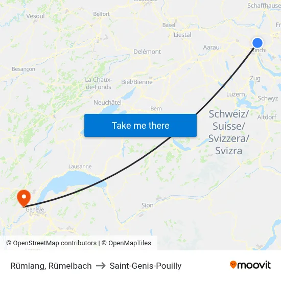 Rümlang, Rümelbach to Saint-Genis-Pouilly map