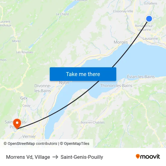 Morrens Vd, Village to Saint-Genis-Pouilly map