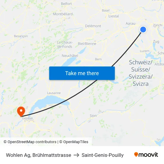 Wohlen Ag, Brühlmattstrasse to Saint-Genis-Pouilly map