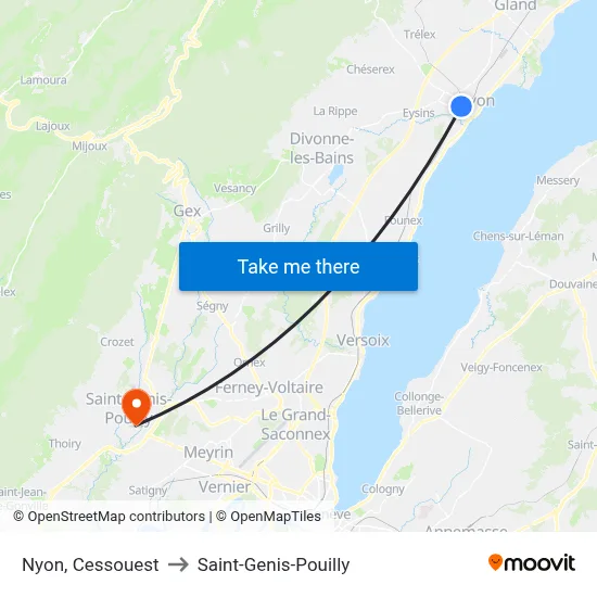 Nyon, Cessouest to Saint-Genis-Pouilly map