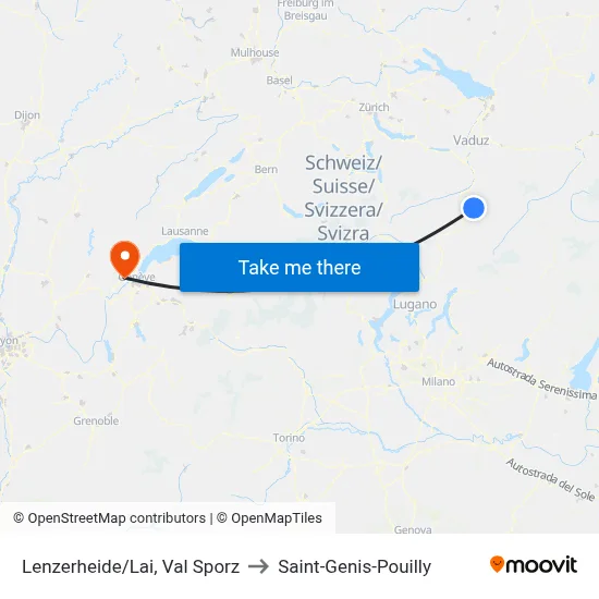 Lenzerheide/Lai, Val Sporz to Saint-Genis-Pouilly map