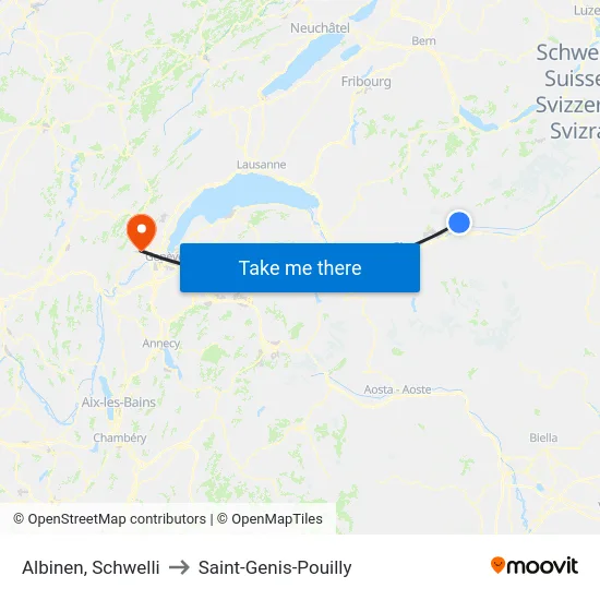 Albinen, Schwelli to Saint-Genis-Pouilly map