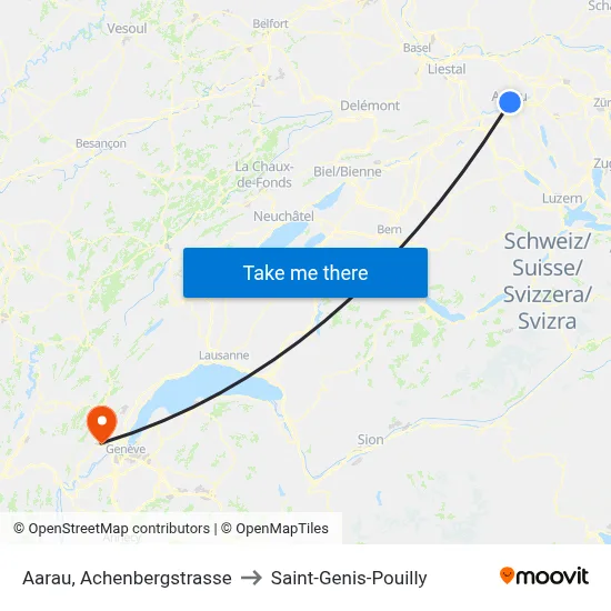 Aarau, Achenbergstrasse to Saint-Genis-Pouilly map