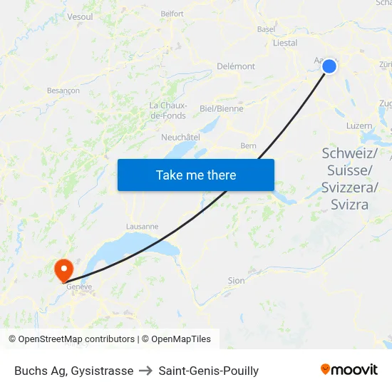 Buchs Ag, Gysistrasse to Saint-Genis-Pouilly map