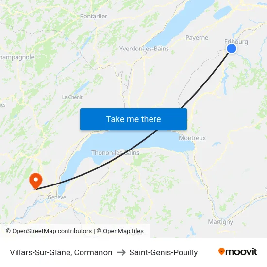 Villars-Sur-Glâne, Cormanon to Saint-Genis-Pouilly map