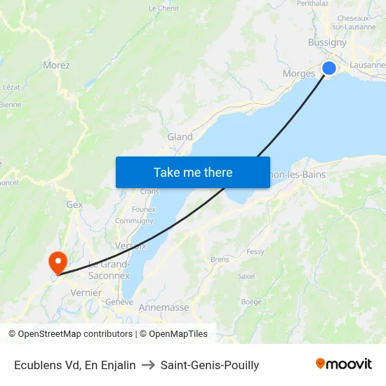 Ecublens Vd, En Enjalin to Saint-Genis-Pouilly map