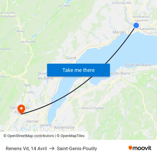 Renens Vd, 14 Avril to Saint-Genis-Pouilly map