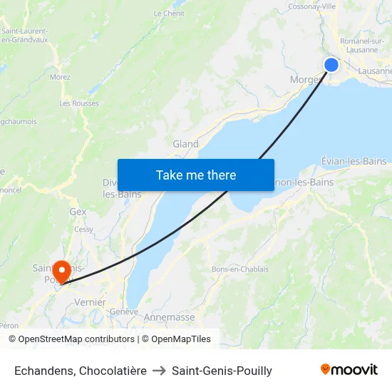 Echandens, Chocolatière to Saint-Genis-Pouilly map
