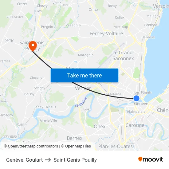 Genève, Goulart to Saint-Genis-Pouilly map