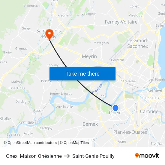 Onex, Maison Onésienne to Saint-Genis-Pouilly map