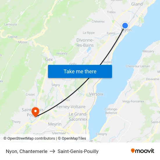 Nyon, Chantemerle to Saint-Genis-Pouilly map