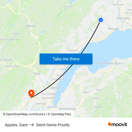 Apples, Gare to Saint-Genis-Pouilly map