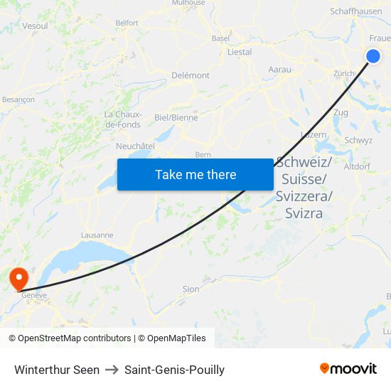 Winterthur Seen to Saint-Genis-Pouilly map