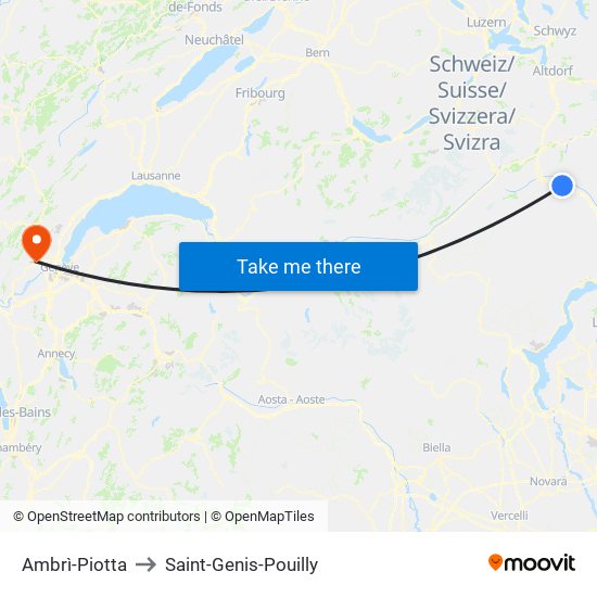 Ambrì-Piotta to Saint-Genis-Pouilly map