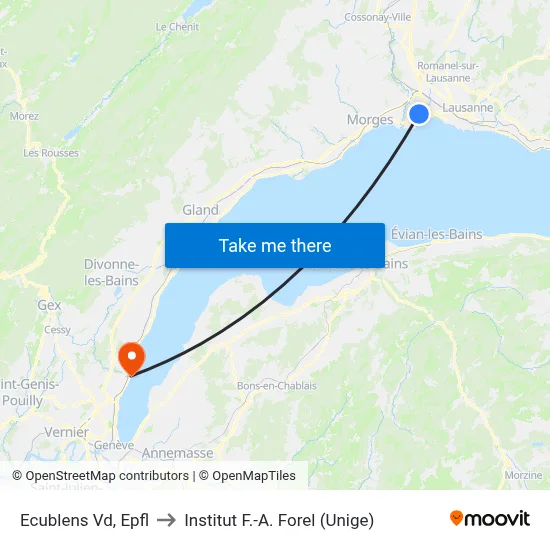 Ecublens Vd, Epfl to Institut F.-A. Forel (Unige) map