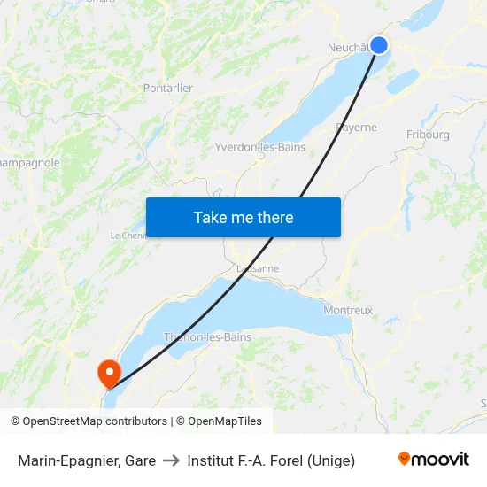 Marin-Epagnier, Gare to Institut F.-A. Forel (Unige) map