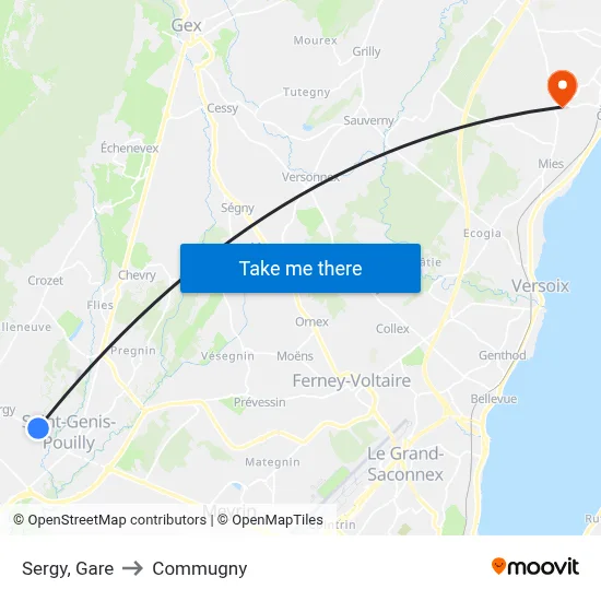 Sergy, Gare to Commugny map