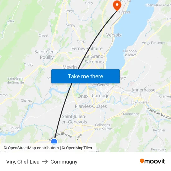 Viry, Chef-Lieu to Commugny map
