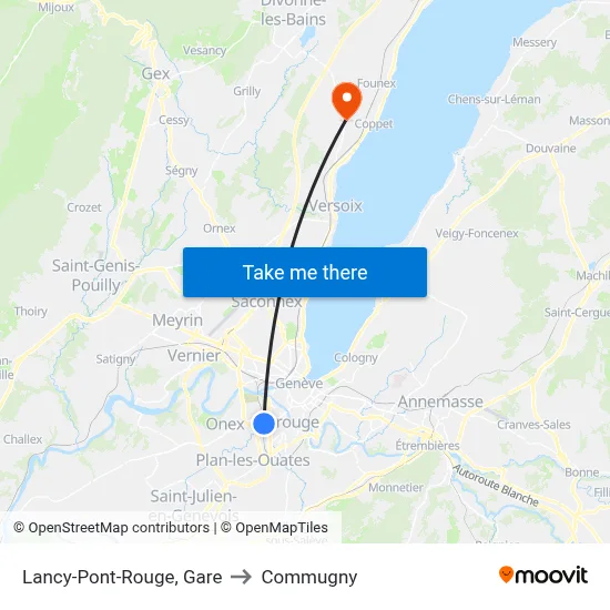 Lancy-Pont-Rouge, Gare to Commugny map