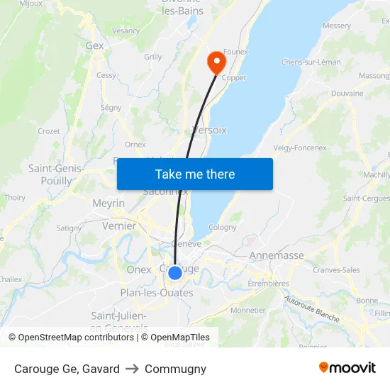 Carouge Ge, Gavard to Commugny map