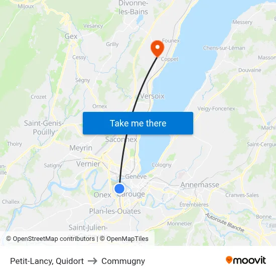 Petit-Lancy, Quidort to Commugny map