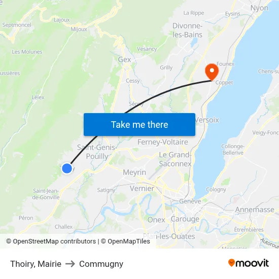 Thoiry, Mairie to Commugny map
