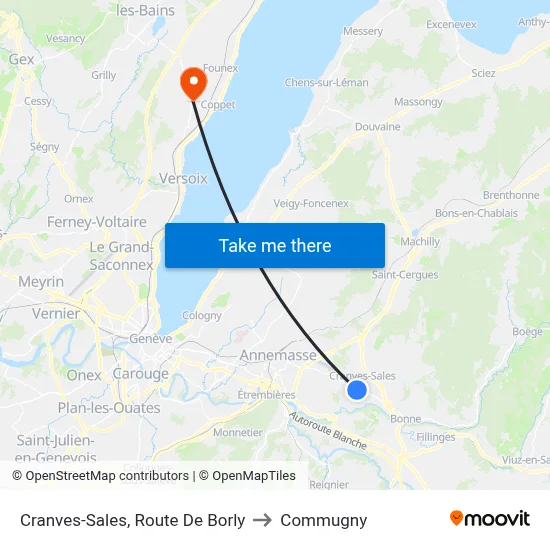 Cranves-Sales, Route De Borly to Commugny map