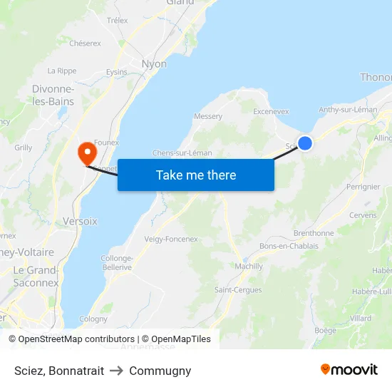 Sciez, Bonnatrait to Commugny map
