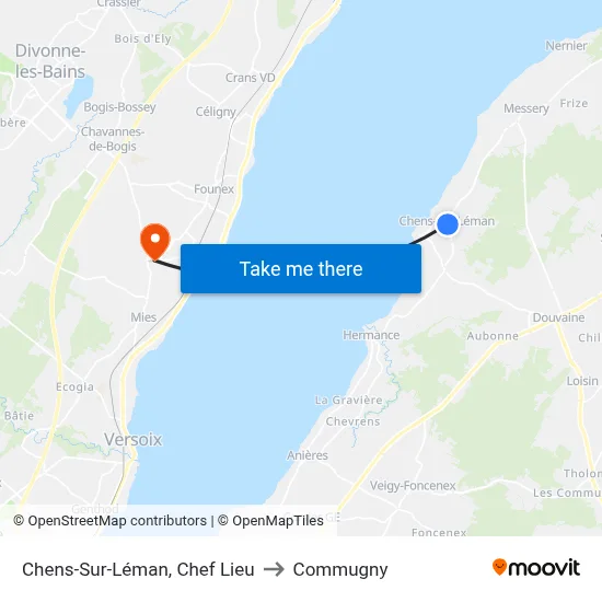 Chens-Sur-Léman, Chef Lieu to Commugny map