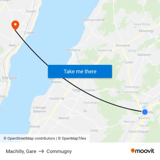 Machilly, Gare to Commugny map