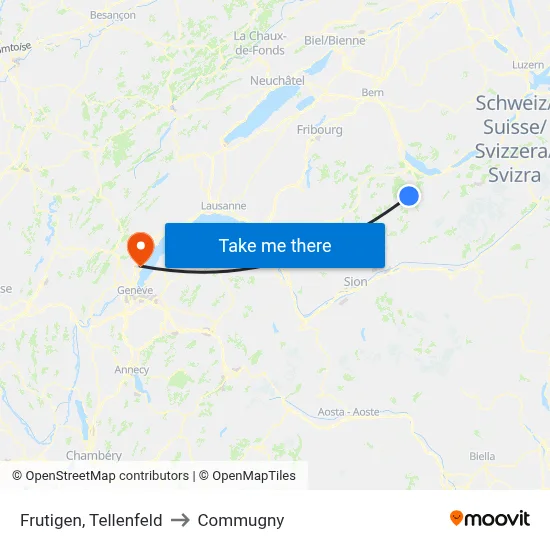Frutigen, Tellenfeld to Commugny map