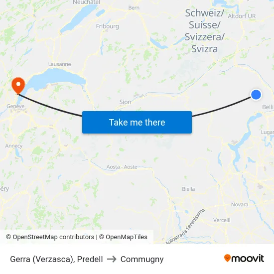 Gerra (Verzasca), Predell to Commugny map
