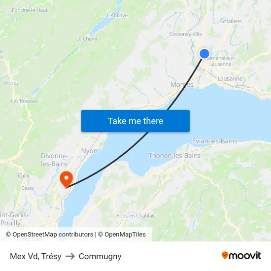 Mex Vd, Trésy to Commugny map