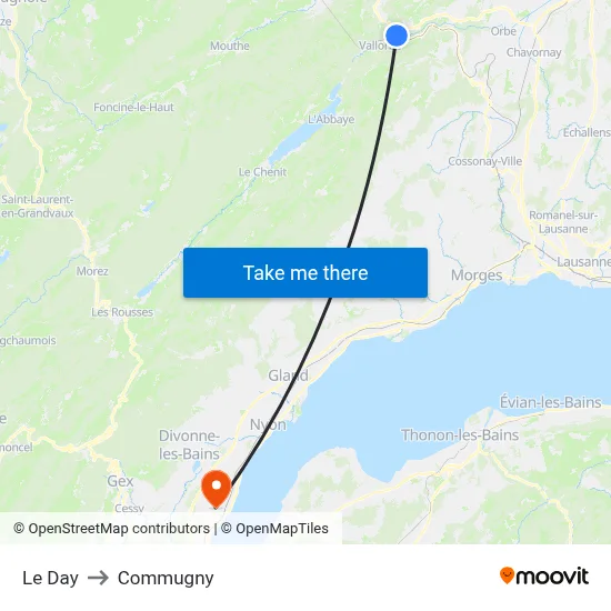 Le Day to Commugny map