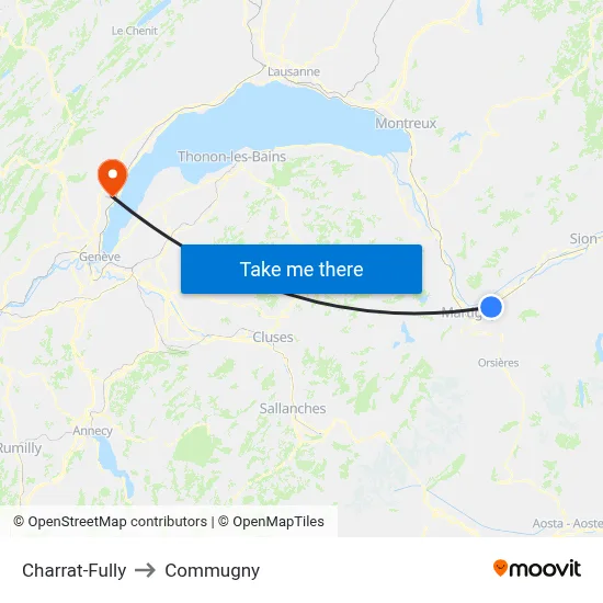 Charrat-Fully to Commugny map