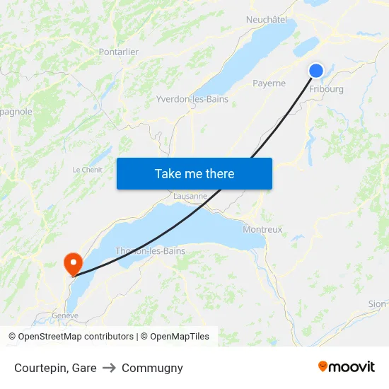 Courtepin, Gare to Commugny map