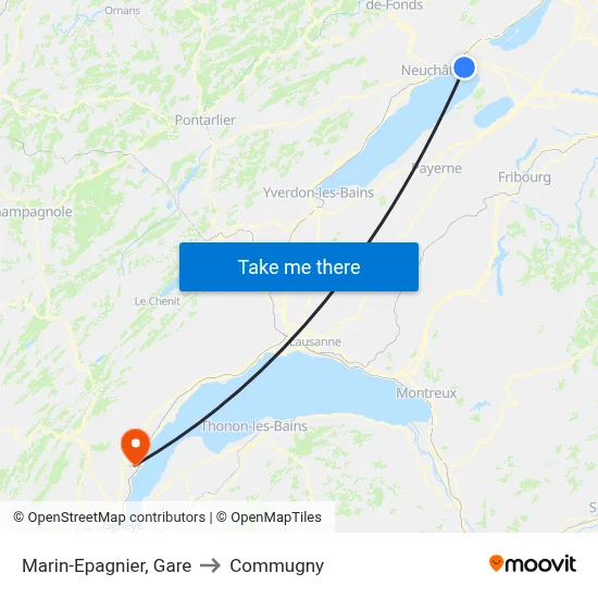 Marin-Epagnier, Gare to Commugny map