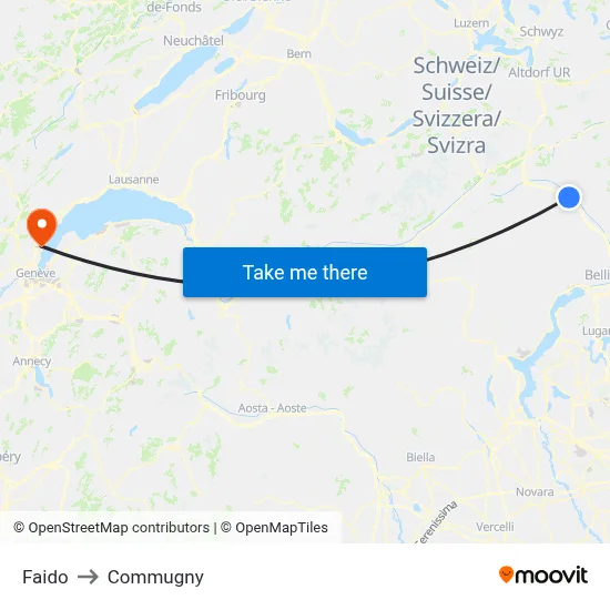 Faido to Commugny map